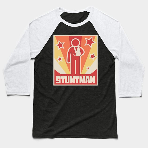 Stuntman Fractured Broken Arm Get Well Gift Baseball T-Shirt by MeatMan